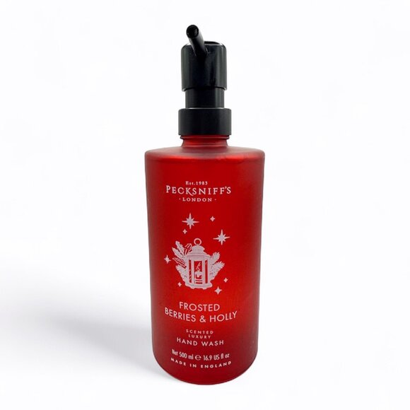 NEW Pecksniffs, Frosted Berries & Holly Frost Glass Bottle Hand Wash, 16.9 fl oz - Picture 2 of 4